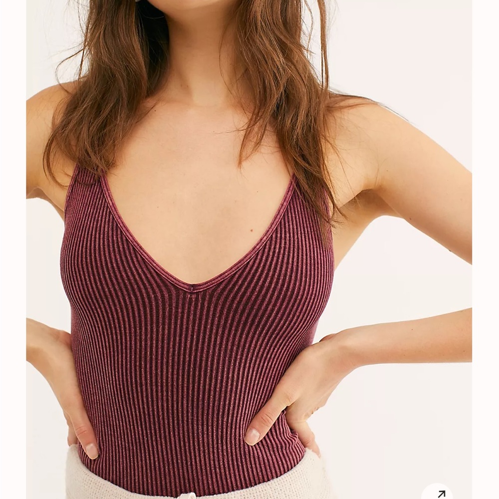 Washed Seamless Crop : washed vintage wine X-Small/Small. NWOT